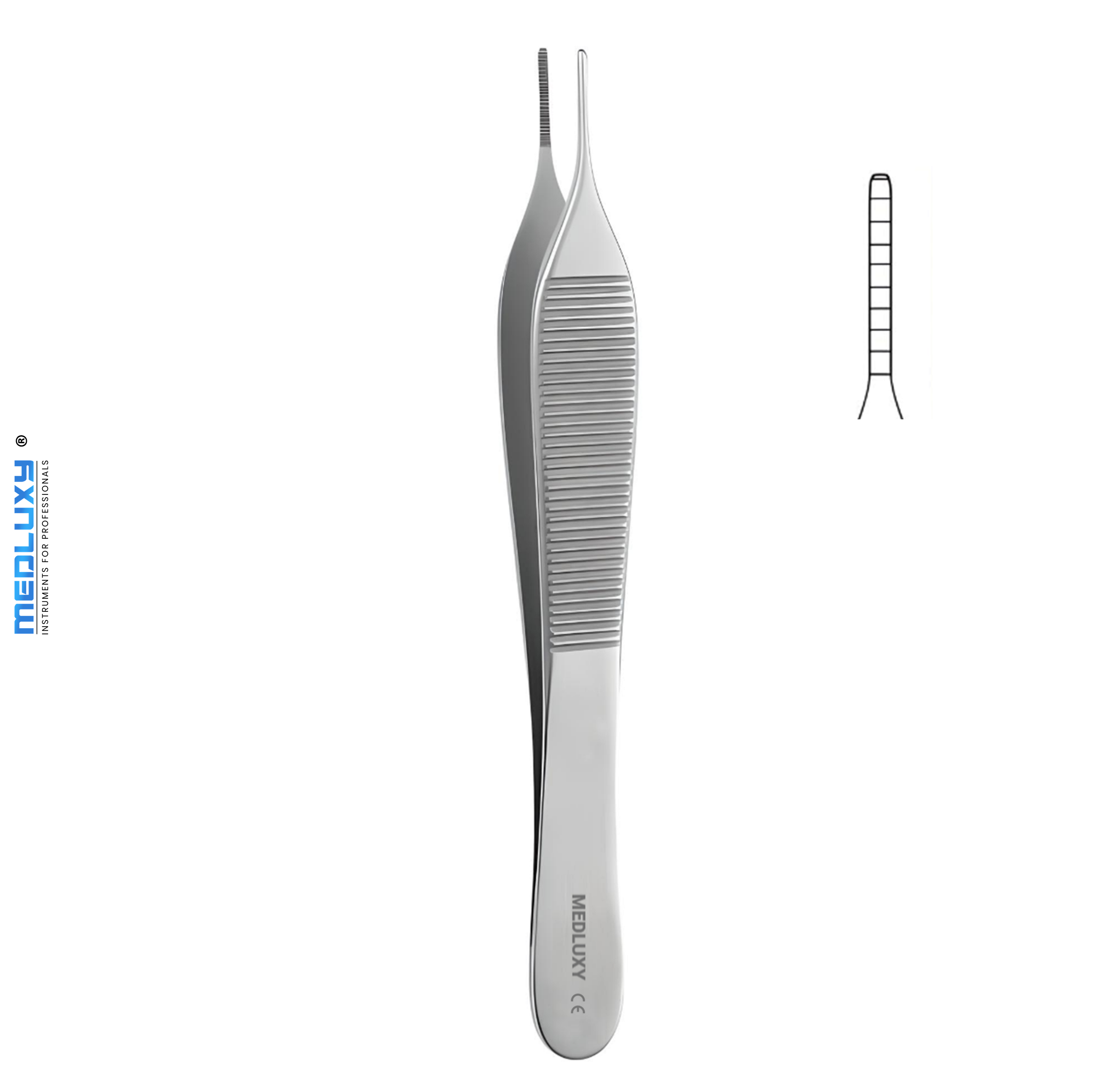 Medluxy - Adson Anatomische Pincet - 12 cm - EHBO - M-0407